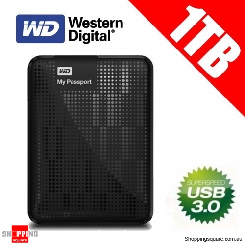 Western Digital My Passport 1TB USB 3.0/USB 2.0 Portable Hard Drives ( WDBBEP0010BBK) AU 