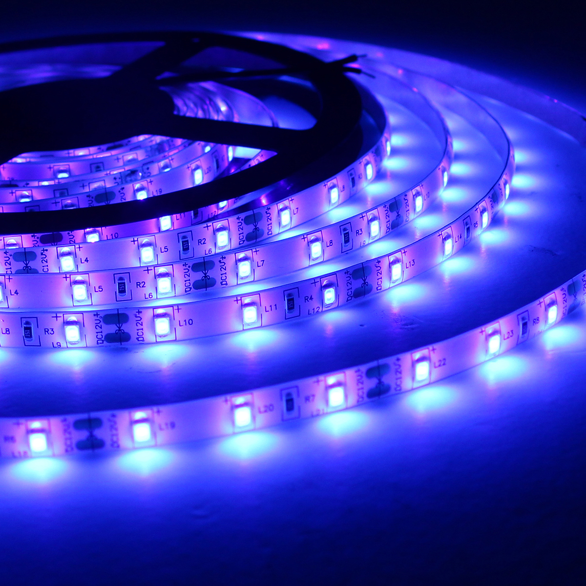 5M 3528SMD Non-waterproof UV Purple LED Strip Light with DC Connector