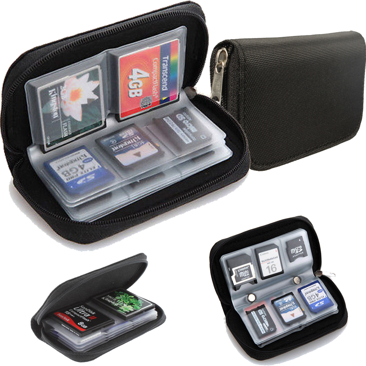 22pcs CF/SD/SDHC/MS/DS Micro Memory Card Case Storage Pouch Wallet Bag