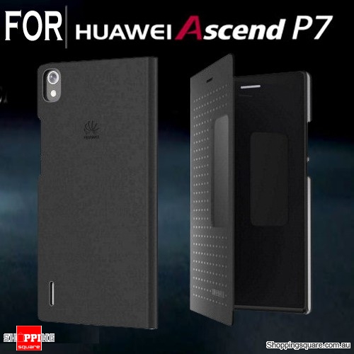 Huawei Ascend P7 View Flip Case Black Colour - Online Shopping @ Square.COM.AU Bargain & Discount Shopping Square