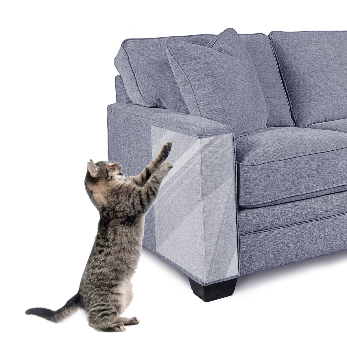 Focuspet Cat Furniture Cover 10 Pieces Cat Scratch Deterrent Sheet Double Sided Training Tape an-Ti Pet Scratch