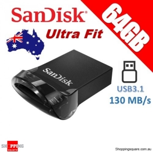 SanDisk 64GB Ultra Fit USB 3.1 Flash Drive 130MB/s Memory Stick (SDCZ430)