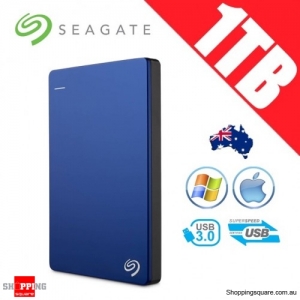 Seagate Backup Plus Slim 1TB 2.5in Portable Hard Disk Drive Blue