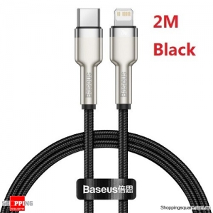Baseus 2M PD 20W Fast Charge USB C Cable for iPhone 12 11 Pro Max Macbook Pro - Black