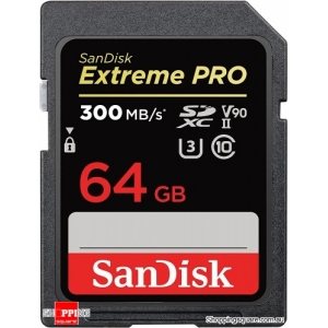 SanDisk Extreme Pro SDXC 64GB UHS-II V90 U3 300/260 (SDSDXDK)