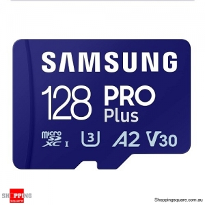 SAMSUNG PRO Plus 128GB microSD Memory Card + Adapter, Up to 180 MB/s, Full HD & 4K UHD, UHS-I, C10, U3, V30, A2