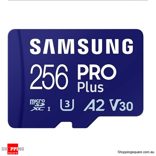 SAMSUNG PRO Plus 256GB microSD Memory Card + Adapter, Up to 180 MB/s, Full HD & 4K UHD, UHS-I, C10, U3, V30, A2