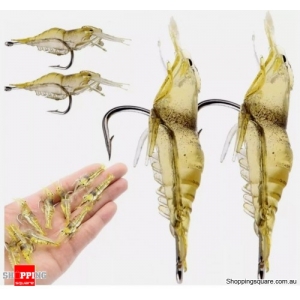 20PCE Soft Plastic Bass Yabbie Prawn Shrimp Fishing Lure Jig Heads Bream Natural