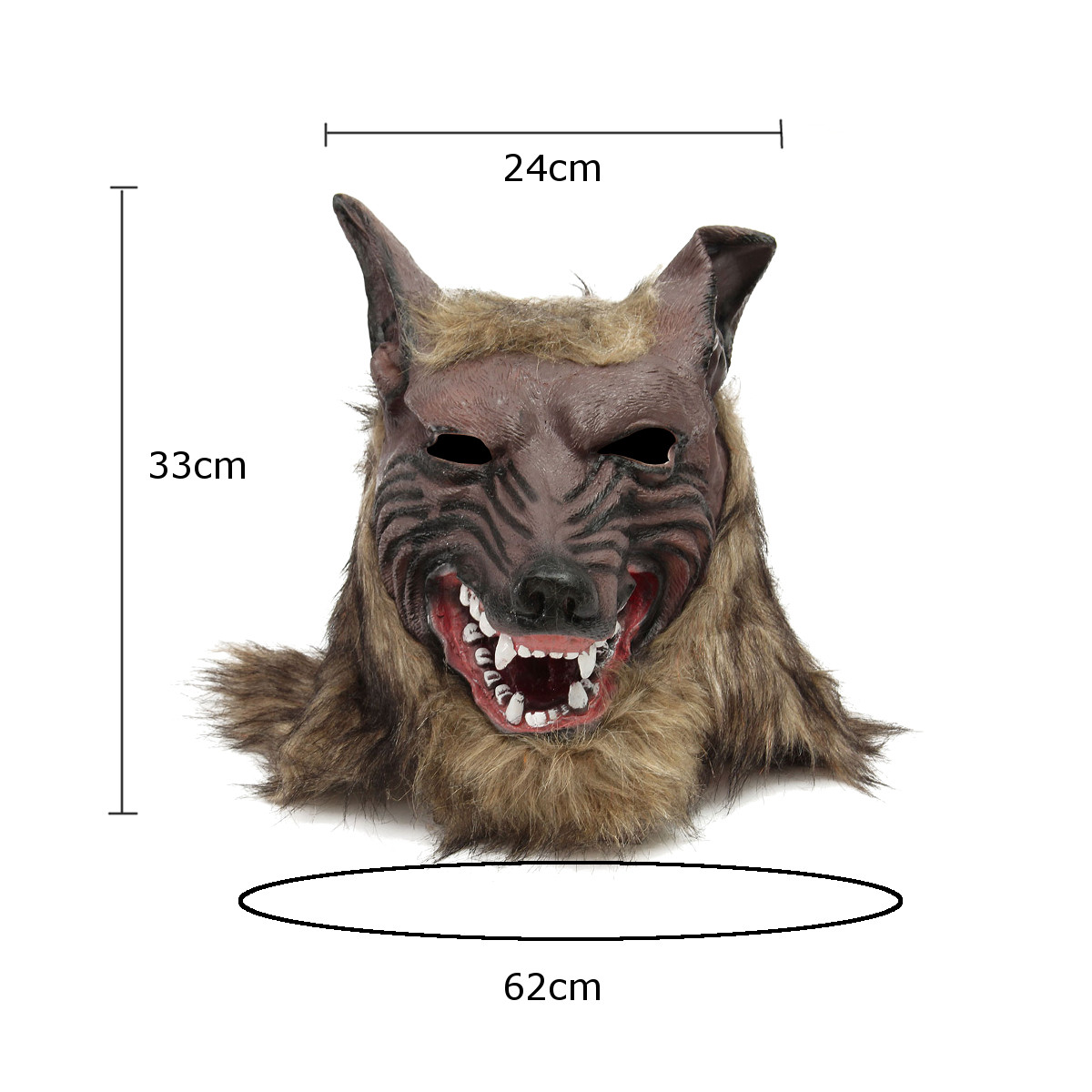 Download Scary Latex Rubber Wolf Werewolf Head Hair Face Mask ...
