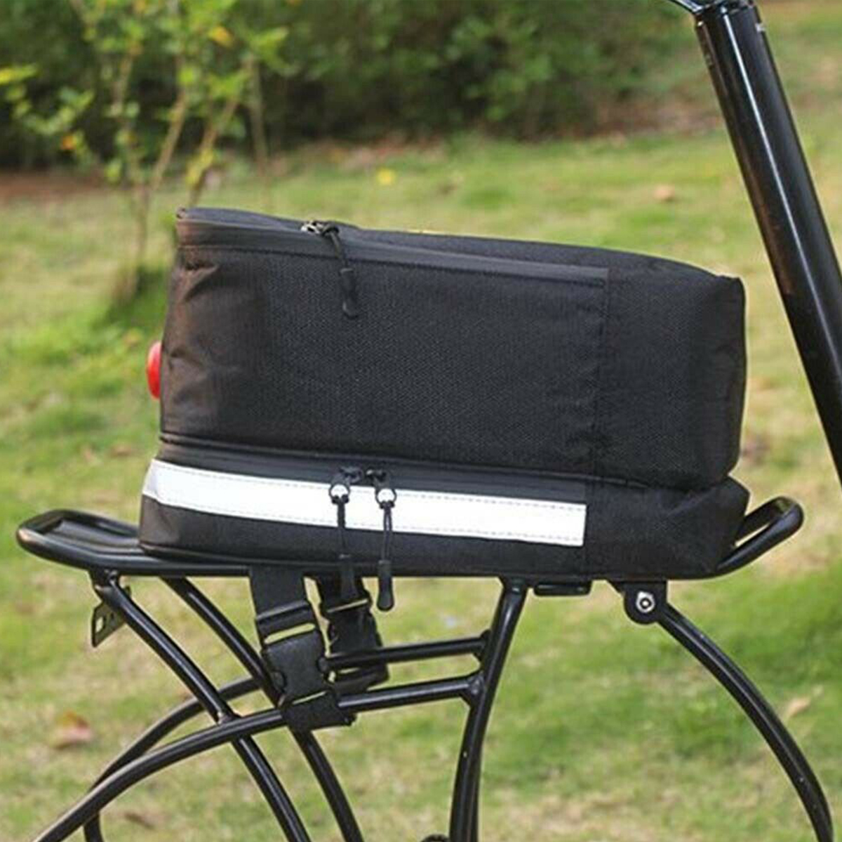 4.5L Oxford Cloth Bicycle Rear Seat Bag With Lights Cycling Bike Rear ...