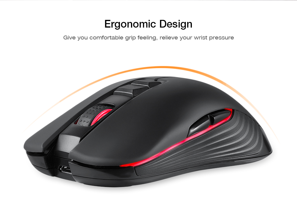 FMOUSE M600 2.4G Wireless Mouse 3600DPI 7 Buttons Ergonomic Home Office ...