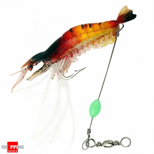 10x Soft Plastic Fishing Lures Tackle Prawn Shrimp Flathead Bream Cod Bass  Glow