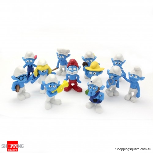 12x Smurfs Figures Toys Set, PaPa Brainy Smurfette Action Figures ...