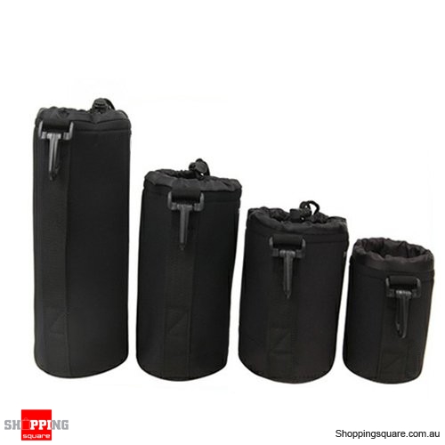 4 pcs of DSLR Camera Lens Soft Protector carry Pouch Bag Case Set S M L ...