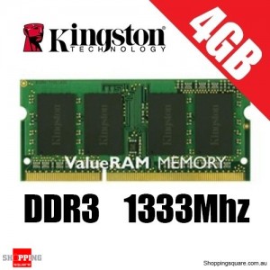 Kingston 4GB PC3-10600 1333Mhz DDR3 Sodimm Laptop Ram (KVR13S9S8/4)