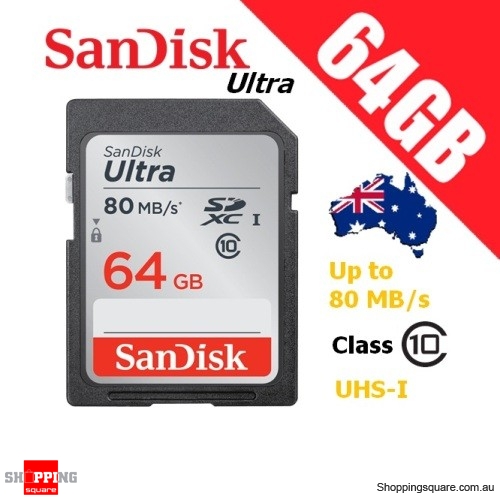 SanDisk Ultra 64GB SDHC SDXC UHSI Memory Card Class 10 Up