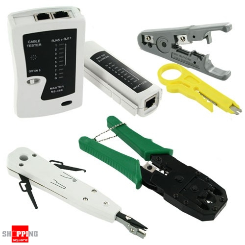 CAT6 Network Cable Tool Kit with Tester Crimper Stripper Cutter for ...