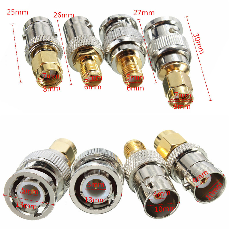 Pcs Of Bnc Male Plug To Sma Female Jack Straight Rf Cable Connector