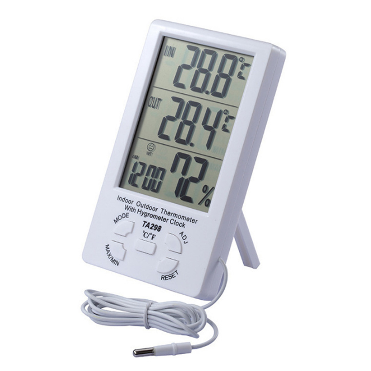 Digital Large Display Screen Hygrometer Indoor Outdoor Temperature ...