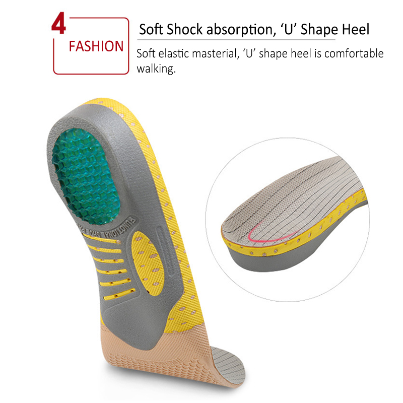 Arch Insole Shock Absorption Orthopedic Pad for Running Sport Pain ...