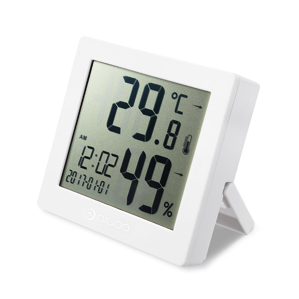 Digital Hygrometer Clock Thermometer Hourly Chime Calendar Daily Time ...