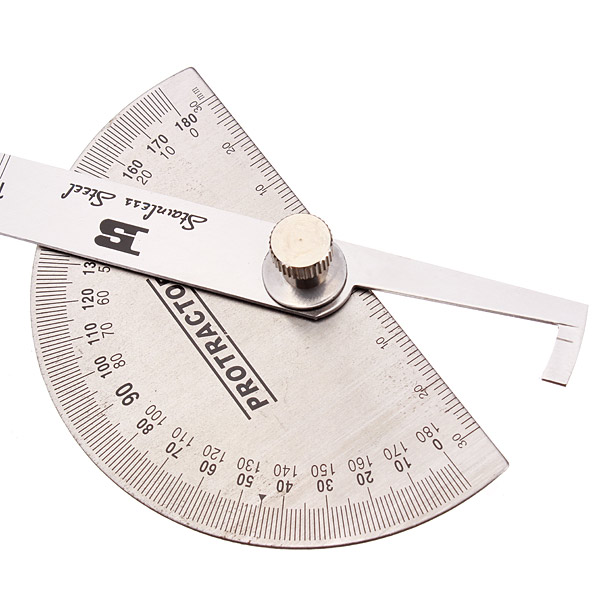 90 x 150mm Protractor Round Angle Ruler Head Stainless Steel ...