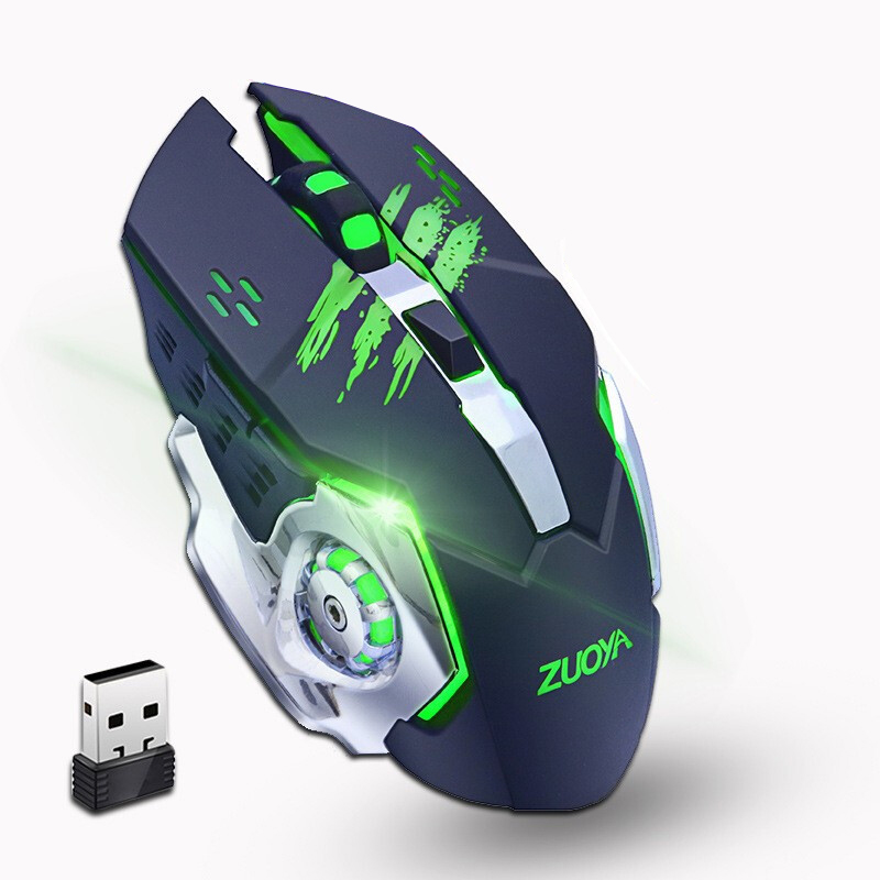 Wireless Mouse 2.4GHz Receiver LED Mute Silent Rechargeable USB Gaming ...