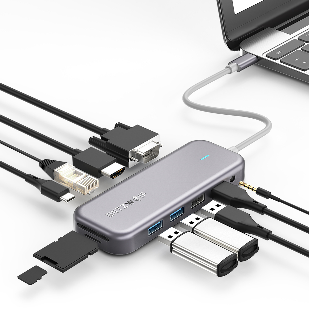 BlitzWolf BW-TH8 11 in 1 USB-C Data Hub with 100W Type-C PD Power ...