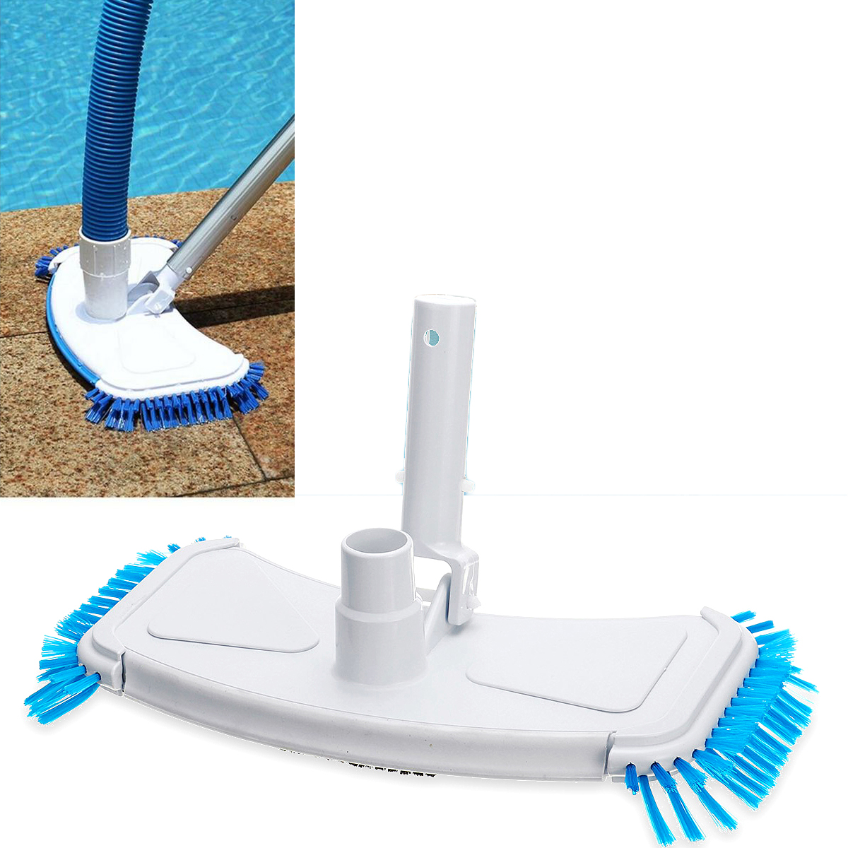 Durable Microfiber Outdoor Swimming Pool Curved Vacuum Cleaner Suction Head Bath Shower Pool