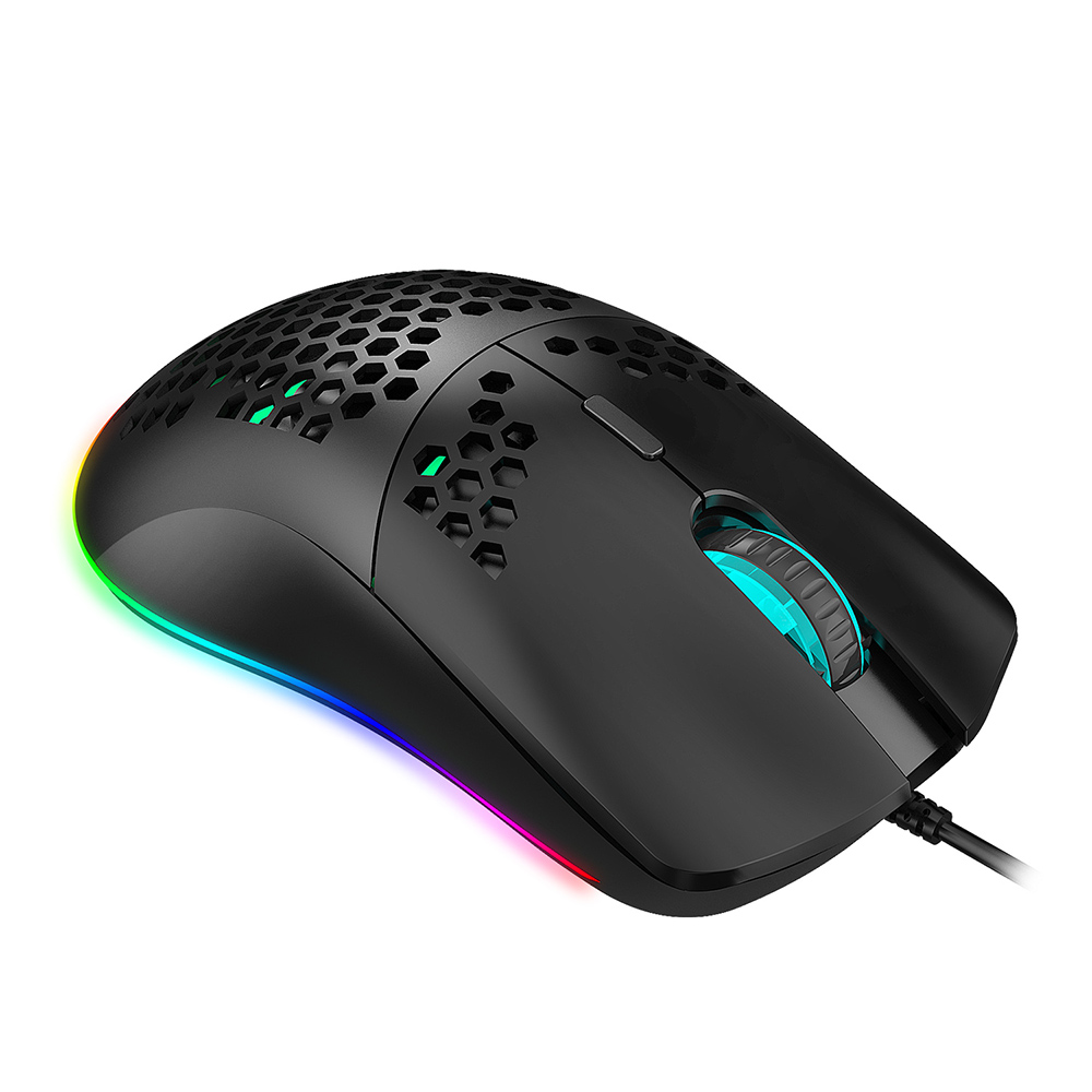 HXSJ J900 Wired Gaming Mouse Honeycomb Hollow RGB Game Mouse with Six