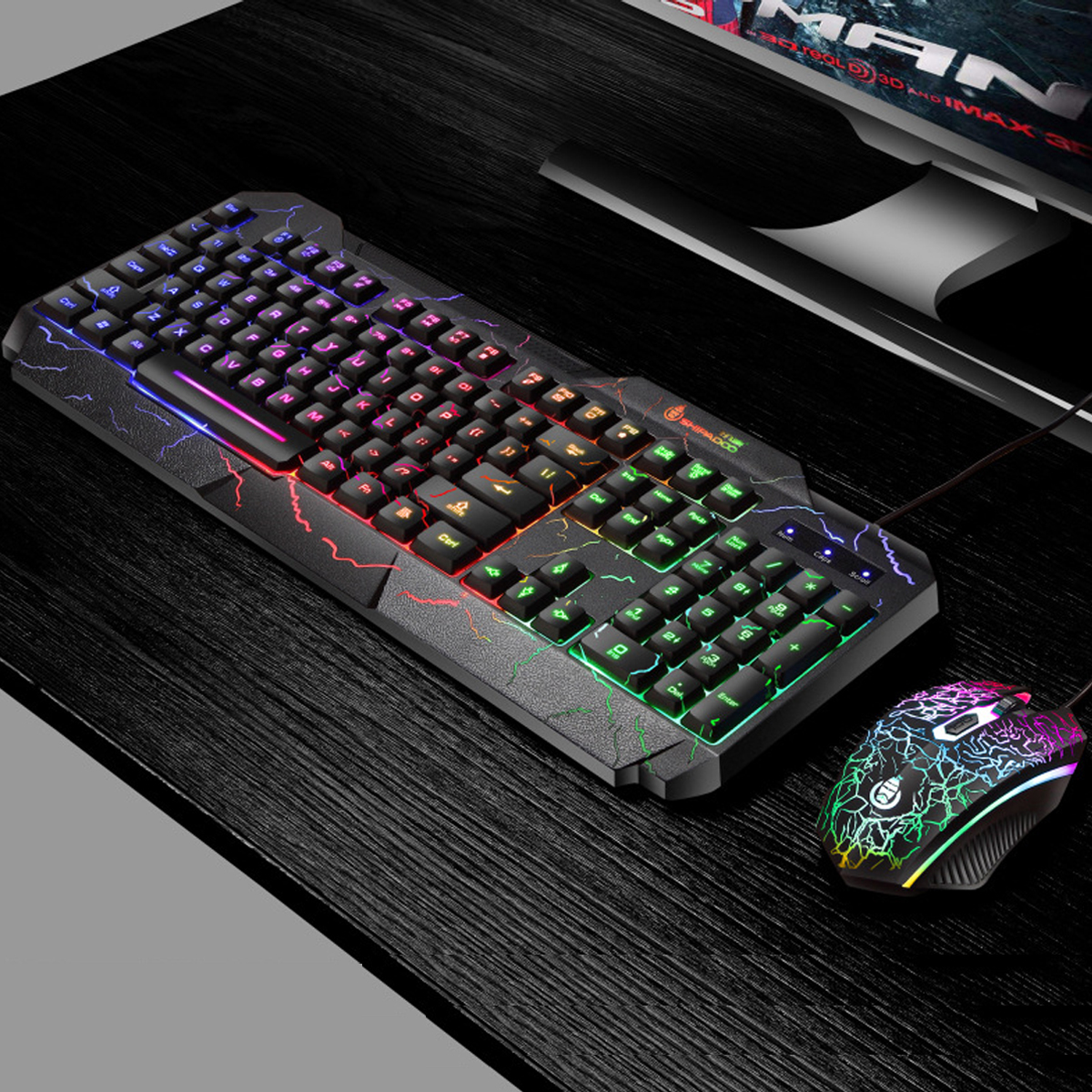 D620 104Key RGB Backlight Mechanical Feeling Keyboard and 1600 DPI RGB ...