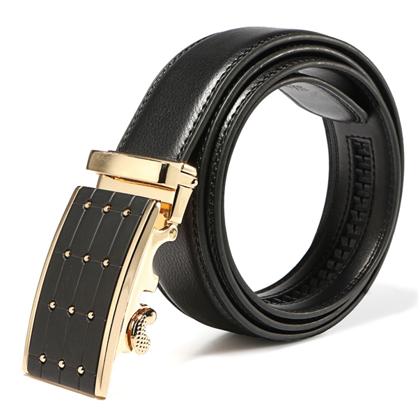 Mens Adjustable Leather Belt Waist Strap with Automatic Buckle for ...