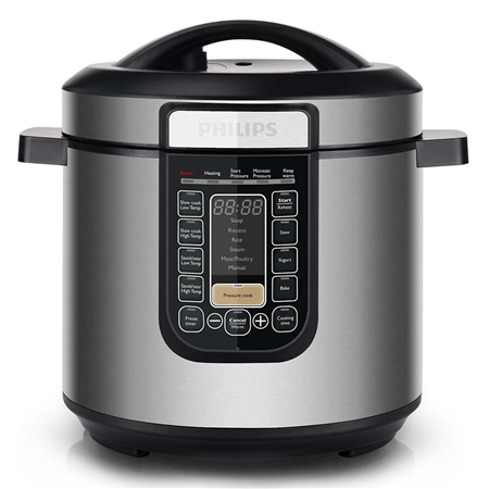 New Philips Multi-Function Slow Cooker 6L 1000W Stainless Steel Reheat ...