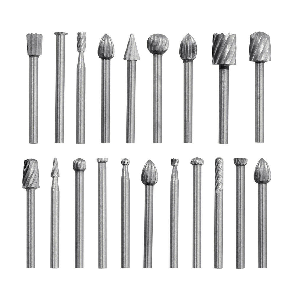 20PC 3mm Carbide Burr Die Grinder Bits For Dremel Rotary Tool Drill Set ...