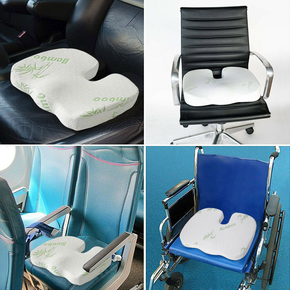 Bamboo Memory Foam Seat / Back Cushion Hip Car Office Posture Coccyx Lumbar  AU